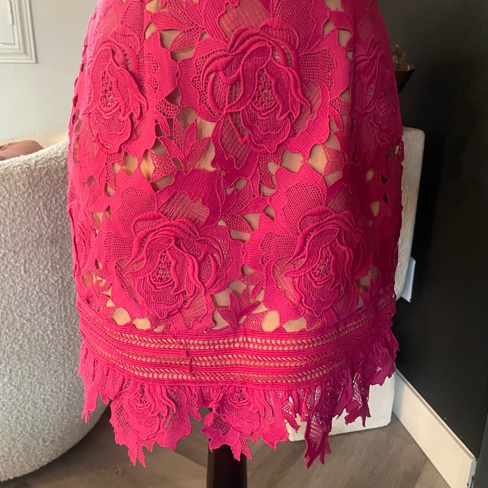Elegant Pink Lace Skirt